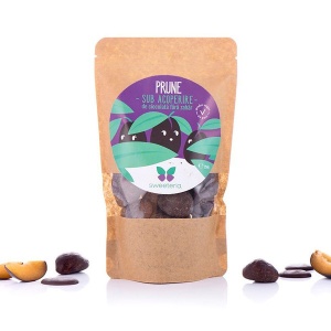 Prune invelite in ciocolata neagra cu Stevia (fara zahar) 250g - Sweeteria