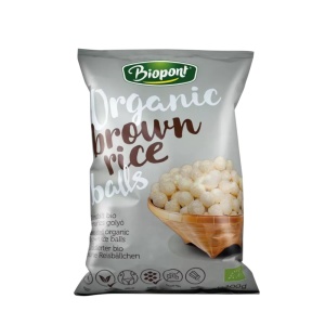 Pufuleti din Orez Brun usor sarati (fara zahar, fara gluten, vegani) 100g - Biopont