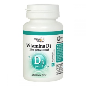 Vitamina D3 (5000UI) Zinc si Quercetina 30 comprimate DACIA PLANT