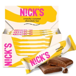 Baton Crunchy Caramel cu Stevia (fara zahar) 28g - Nick's - Img 2