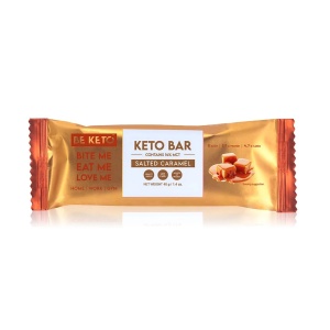 Baton KETO cu CARAMEL SARAT (fara zahar, lowcarb) 40g - BE KETO