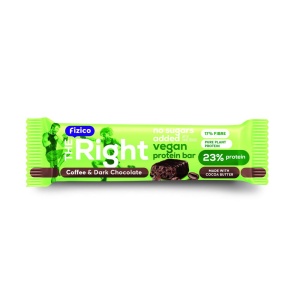 Baton proteic 23% vegan cu cafea si ciocolata neagra (fara zahar) 40g - The Right