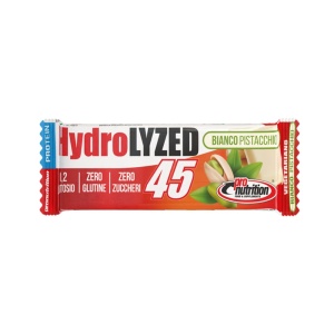Baton proteic hidrolizat cu Ciocolata Alba si FISTIC (fara zahar, fara gluten, fara ulei de palmier) 35g - Pro Nutrition