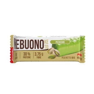 Biscuit KETO glazurat cu Fistic Kebuono (fara zahar, proteic, lowcarb) 50g - Pro Nutrition