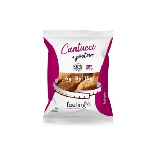 Biscuiti Cantucci cu MIGDALE (Low-Carb, proteici, fara zahar, keto) 50g - FeelingOK