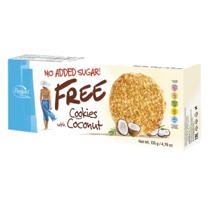 Biscuiti crocanti cu fulgi de cocos (fara zahar) 135g - Bogutti - Img 1