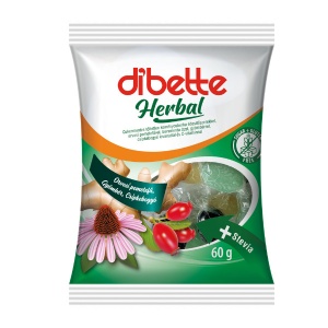 Bomboane Herbal cu Macese, ghimbir si Vitamina C cu Stevia (fara zahar, fara gluten) 60g - Dibette - Img 1