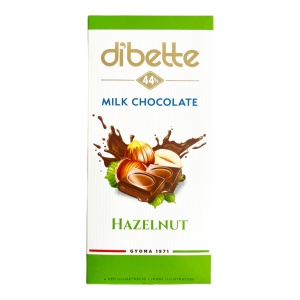 Ciocolata cu lapte si crema de alune (fara zahar) 80g - Dibette - Img 2