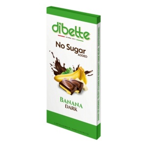 Ciocolata neagra cu crema de banane (fara zahar) 80g - Dibette