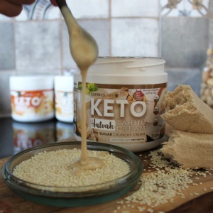 Crema keto crocanta HALVA si tahini cu Eritritol (fara zahar, fara gluten) 500g - CambioLabs - Img 2