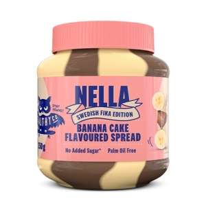 Crema tartinabila cu cacao si banana, cu Stevia BANANA CAKE (fara zahar, fara ulei de palmier) 350g - HEALTHYco