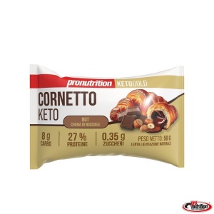 Croissant KETO cu CIOCOLATA si ALUNE DE PADURE (fara zahar, proteic, lowcarb) 50g - Pro Nutrition