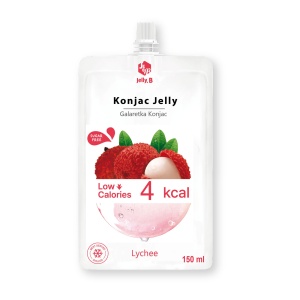 Jeleu din konjac cu Litchi, low calorie (fără zahăr adăugat) 150ml - Jelly B.