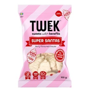 Jeleuri spumoase SUPER SANTA cu aroma de capsuni, cu Stevia (fara zahar, fara gluten) 100g - Tweek