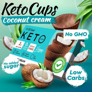 KetoCups cu crema de cocos (fara zahar, fara gluten, vegan, keto