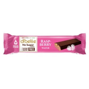 Napolitana glazurata cu crema de zmeura (fara zahar, gluten, lactoza, ulei de palmier) 26g - Dibette