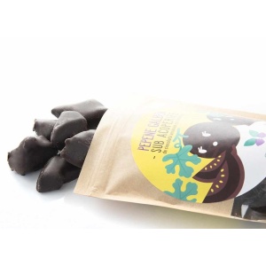 Pepene galben invelit in ciocolata amaruie (fara zahar, vegan ) 200g - Sweeteria - Img 2