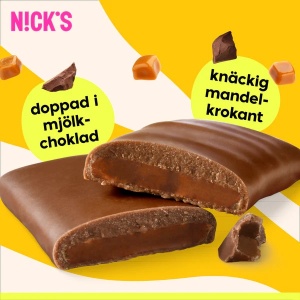 Baton Crunchy Caramel cu Stevia (fara zahar) 28g - Nick's - Img 3