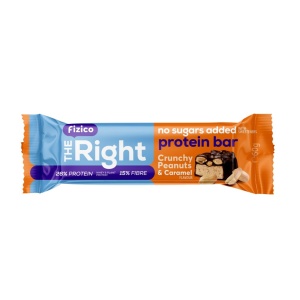 Baton proteic cu arahide crocante şi aromă de caramel, Cu Stevia, fara zahar 60g - The Right