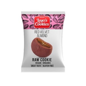 Biscuite Eco RED VELVET cu Migdale (fara zahar, fara gluten, vegan) 25g - LEYA'S RAW