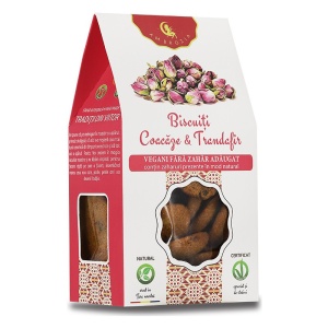Biscuiti vegani cu coacaze si trandafiri ( fara zahar) 130g - Ambrozia
