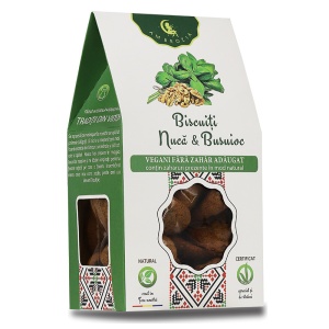 Biscuiti vegani cu nuca si busuioc (fara zahar) 130g - Hiper Ambrozia