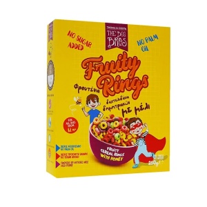 Cereale crocante inelușe fructate cu miere şi Stevia, fără zahăr 250gr - The Bee Bros - Img 1