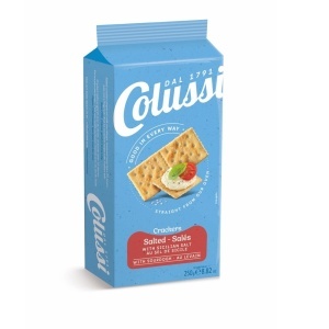 Crackers cu sare siciliana la suprafata (fara zahar, fara ulei de palmier, cu maia) 250g - Colussi