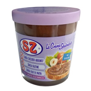 Crema tartinabila de ciocolata cu lapte si alune de padure (fara zahar, fara gluten, fara ulei de palmier) 200g - Senza Zucchero