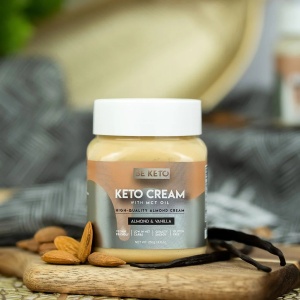 Crema tartinabila KETO Migdale si Vanilie + MCT (fara zahar) 250G - BE KETO - Img 2