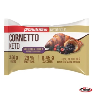Croissant KETO multicereale cu piure FRUCTE DE PADURE (fara zahar, proteic, lowcarb) 50g - Pro Nutrition