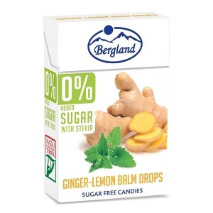 Dropsuri cu gust de Ghimbir, Lamaie si vitamina C, fara zahar, cu Stevia 40g - Bergland
