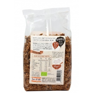 ECO Musli crocant cu fulgi de ovaz cu cacao, fara ulei de palmier, vegan, Fior di Loto 375g - Img 3
