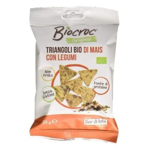 ECO Snack Biocroc triunghiular din porumb cu legume, fara gluten, neprajit, Fior di Loto 20g - Img 4