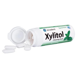 Guma de mestecat cu aroma de Menta, indulcita cu Xilitol (fara zahar, vegana) 30 buc - Miradent - Img 2
