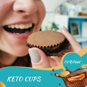 KetoCups cu unt de arahide (fara zahar, fara gluten, vegan, keto) 40g - FitFast - Img 3