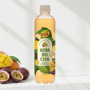 Kombucha cu Mango, Fructul Pasiunii si Stevia (fara zahar) 500ml - EVA