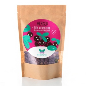 Merisor invelit in ciocolata neagra (fara zahar) 250g - Sweeteria