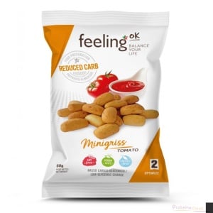 Mini Grisine cu rosii (Low-Carb, proteice, fara zahar, fara soia, vegan) 50g - FeelingOK