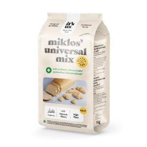 Mix de faina Universala imbogatita cu Prebiotic Inulina de Cicoare (fara gluten, fara factoza, fara soia) 1 kg - It's us
