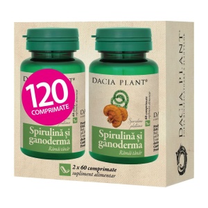 PACHET SPIRULINA SI GANODERMA 60cpr 1+1 (cadou) DACIA PLANT