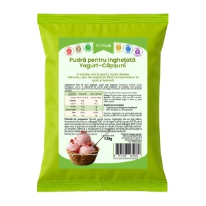 Praf de inghetata cu iaurt si capsuni cu Stevia (fara zahar, low-carb) 120g - No Carb