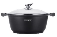 Cratita cu interior marmorat cu capac 8.6L 32 cm