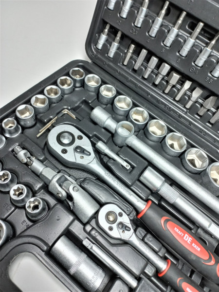Trusa scule auto cu clichet 1/4&quot; SI 1/2&quot;, 108 piese KD-108 - Img 2
