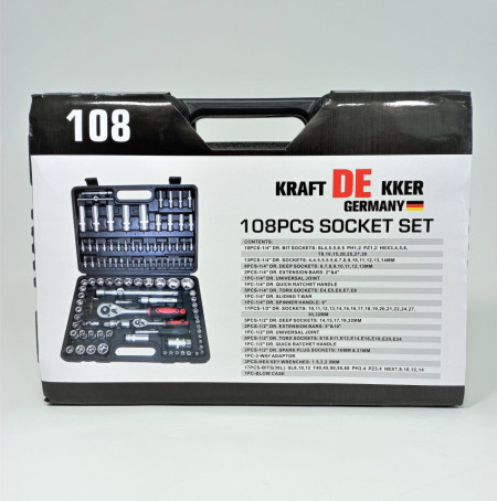 Trusa scule auto cu clichet 1/4&quot; SI 1/2&quot;, 108 piese KD-108 - Img 3