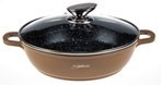 Cratita cu interior marmorat+capac 28 cm 3.5l maro PL-DAR28 COPPER