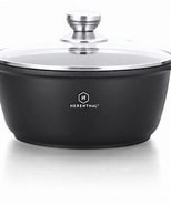 Cratita cu interior marmorat cu capac 20 cm 2.5l HT-CGS20M