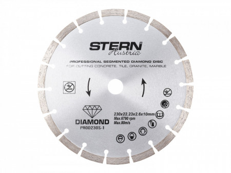 Disc diamantat segmentat profesional PROD230S-1, 230 mm