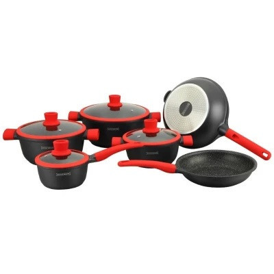 Set oale 10 piese cu interior marmorat rosu RL-NS1010M RED