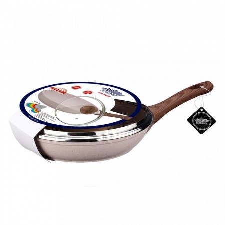 Tigaie de aluminiu cu invelis de granit negru non-aderent + capac, 26 cm, Inductie - Img 2